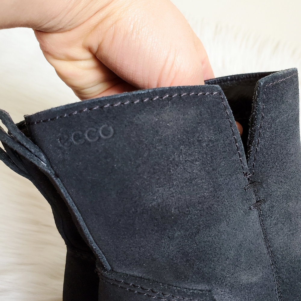 Ecco touch 15 black suede leather boots - Picture 6 of 12